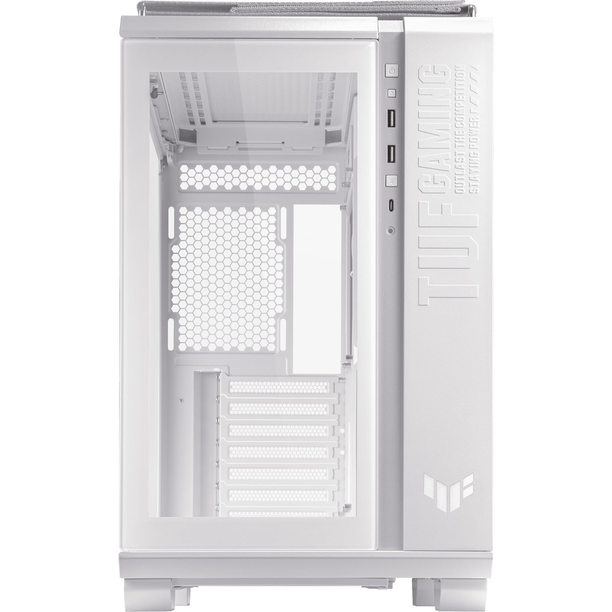 Asus tuf gaming gt502 midi tower behuizing (wit | 2x usb-a | 1x usb-c | tempered glass)