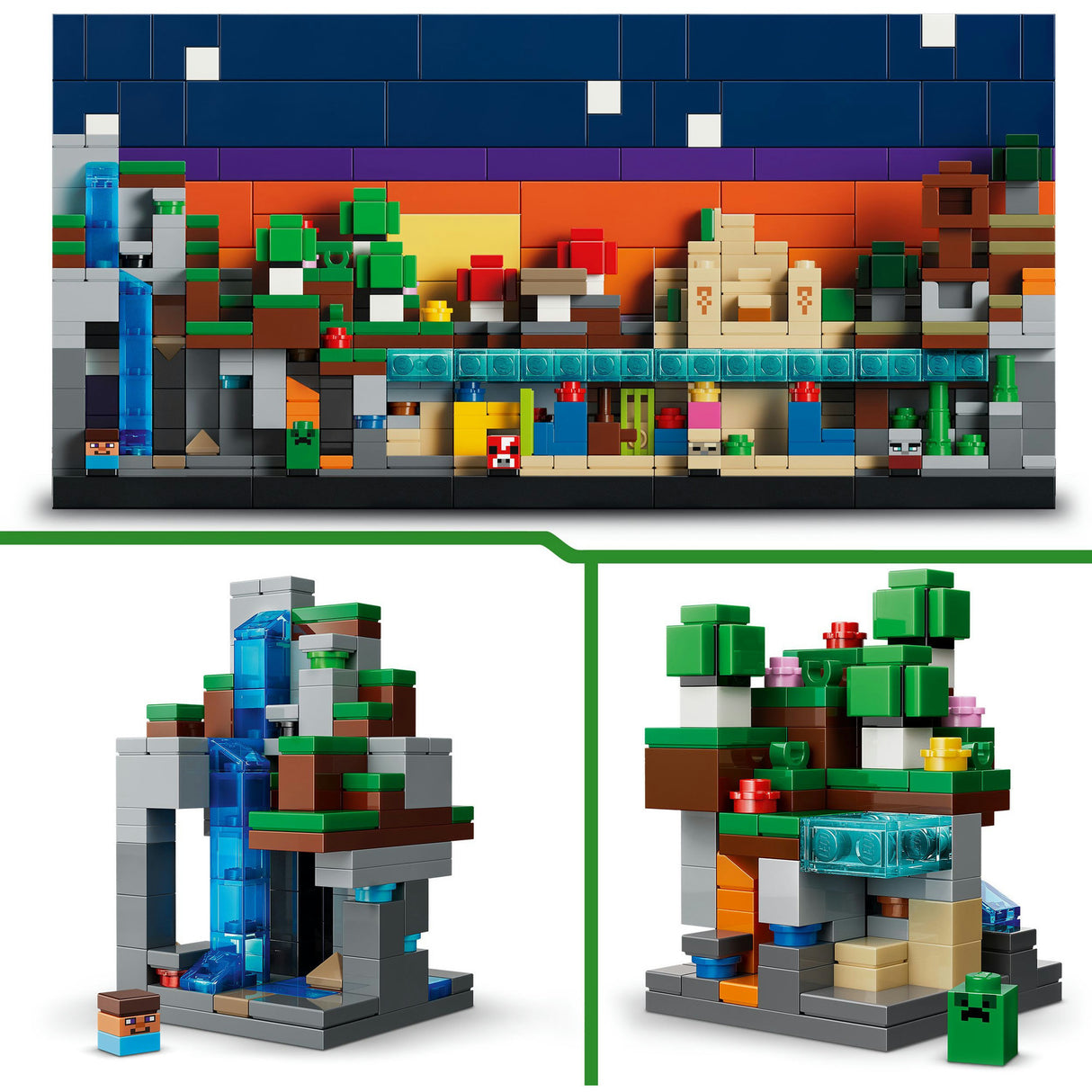 Lego minecraft minibiomen videogame speelgoed voor kinderen en kinderkamer decoratie - 21589