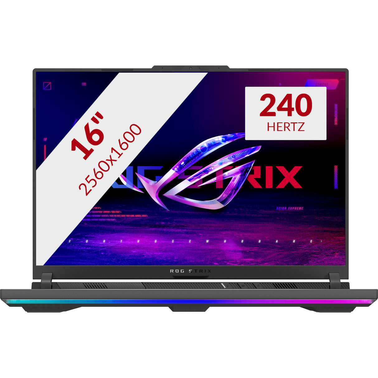 Asus rog strix g16 g614fr-s5213w 16 gaming laptop (grijs groen | ryzen 9 9955hx | rtx 5070 ti | 32 gb | 1 tb ssd)