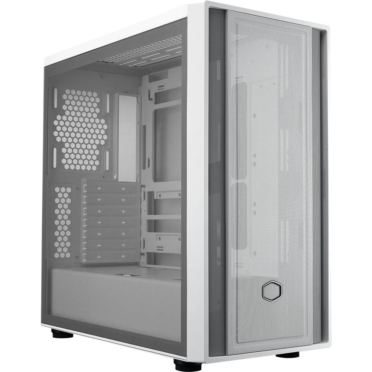 Cooler master masterbox 600 lite midi tower behuizing (wit | 2x usb-a | 1x usb-c | rgb | tempered glass)