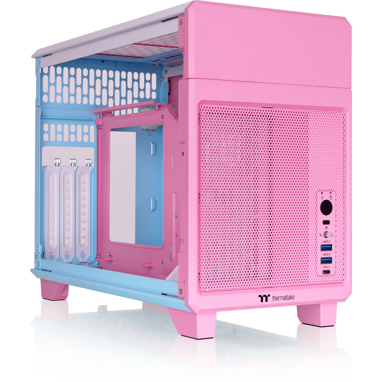 Thermaltake tr100 bubble pink mini tower behuizing (pink | 2x usb-a | 1x usb-c)