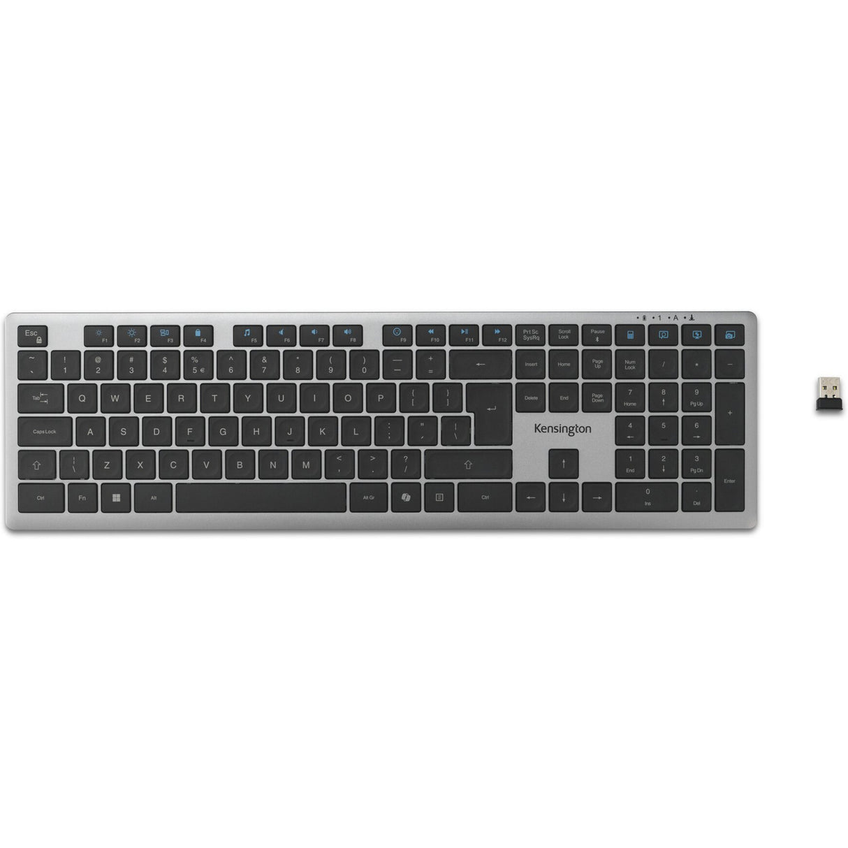Kensington kb535 eq rechargeable multi-device keyboard (us-international lay-out (qwerty), scissor switches, 100%, usb, 2,4 ghz, bluetooth 5.4)