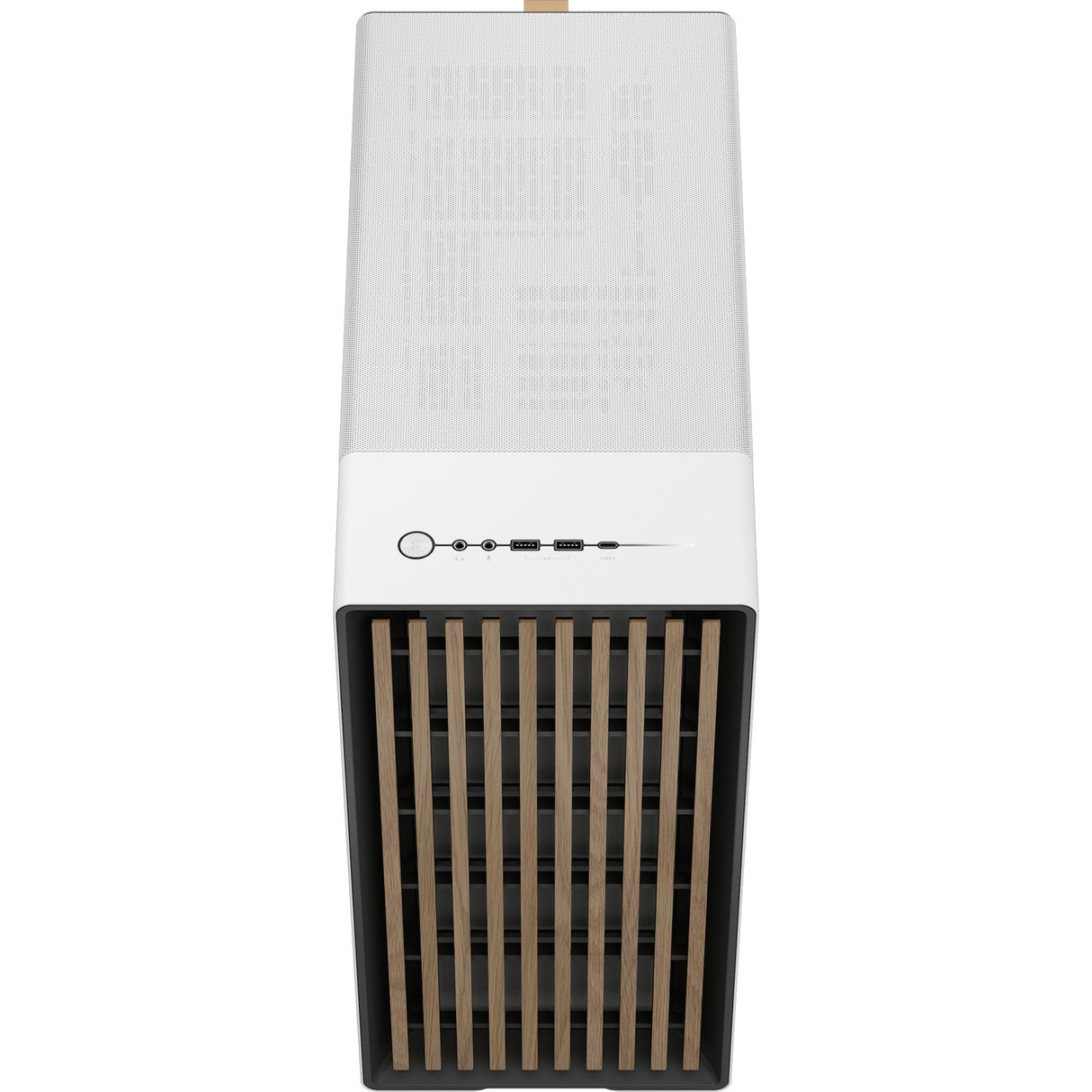 Fractal design north midi tower behuizing (wit houtkleur | 2x usb-a | 1x usb-c)