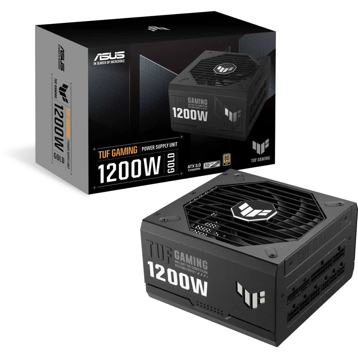 Asus tuf gaming gold modulaire 1200 watt voeding (zwart, 2x 12v-2x6, 3x pcie)