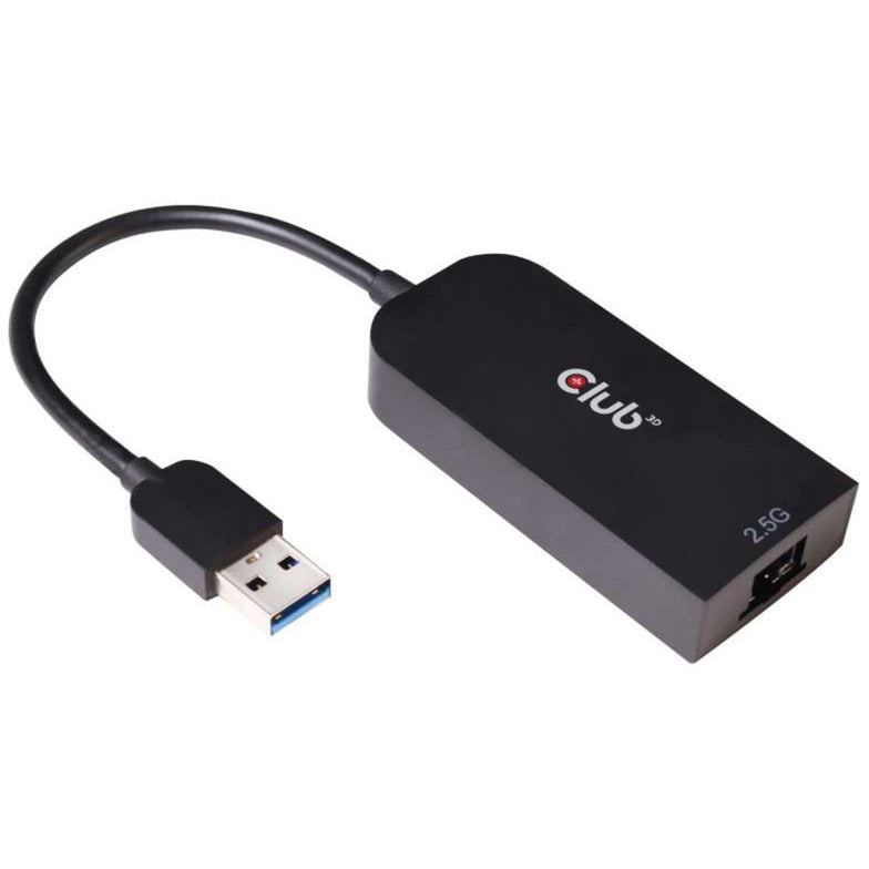 Club 3d usb-a 3.2 gen1 > rj-45 2.5gbps adapter (zwart, 0,16 meter)
