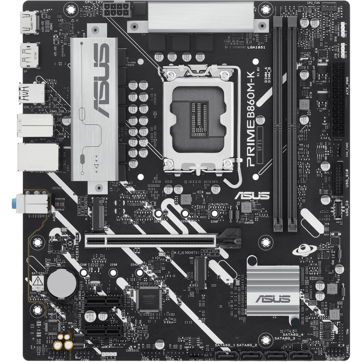 Asus prime b860m-k socket 1851 moederbord (2.5 gb-lan, sound, µatx)