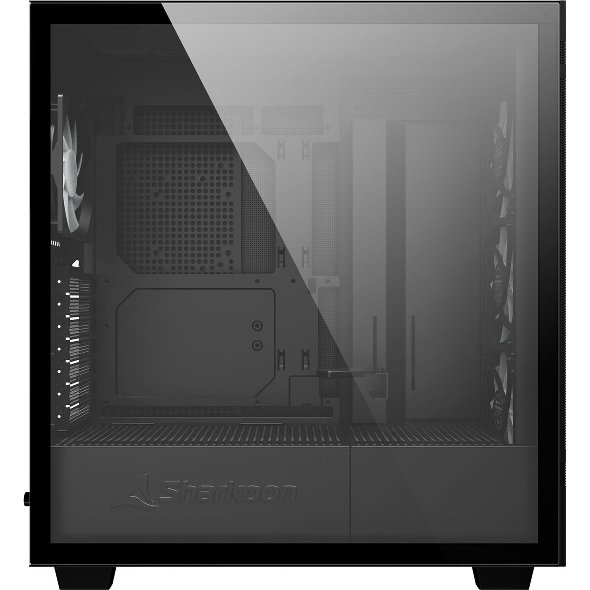 Sharkoon rebel c50 black rgb midi tower behuizing (zwart | 2x usb-a | 1x usb-c | rgb | tempered glass)