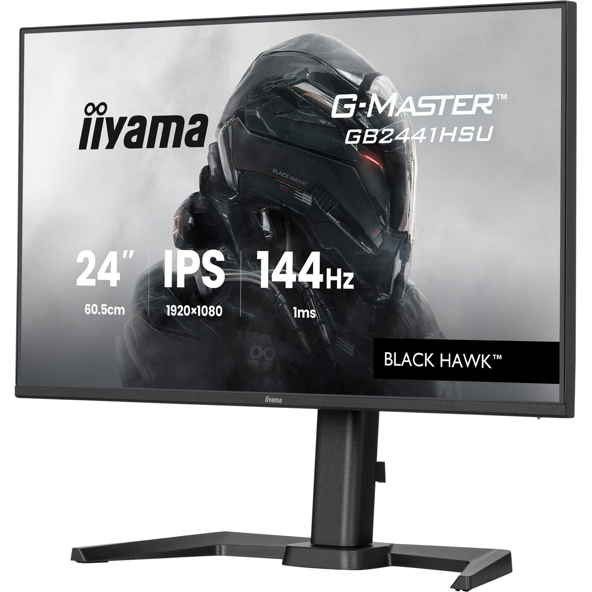 Iiyama g-master black hawk gb2441hsu-b1 23.8 gaming monitor (zwart, hdmi, displayport, 2x usb-a, usb-b, 144 hz)