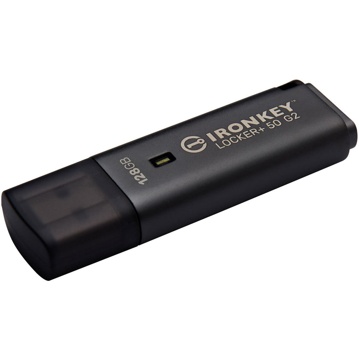 Kingston ironkey locker+ 50 g2 usb flash drive 128 gb usb-stick (antraciet, usb-a 3.2 gen 1)