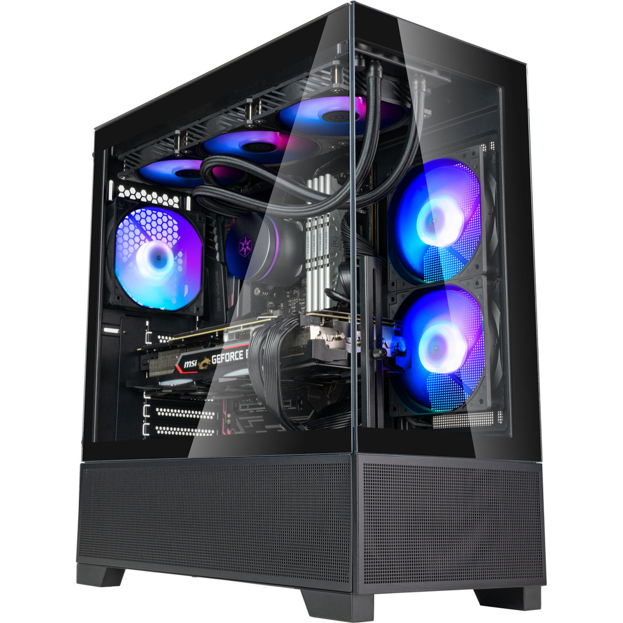Silverstone lucid 05 mini tower behuizing (zwart | 2x usb-a | 1x usb-c | rgb | tempered glass)