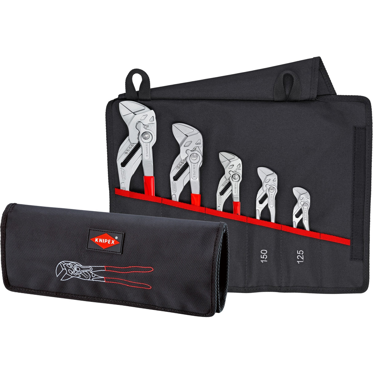 Knipex 001955s4 5-delige sleuteltangenset in roltas