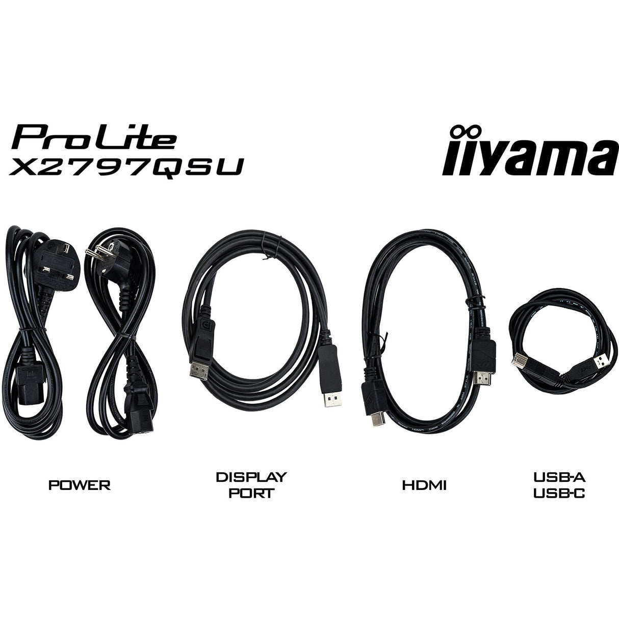Iiyama prolite x2797qsu-b1 27 monitor (zwart (mat), hdmi, displayport, 2x usb-a, 2x usb-c)