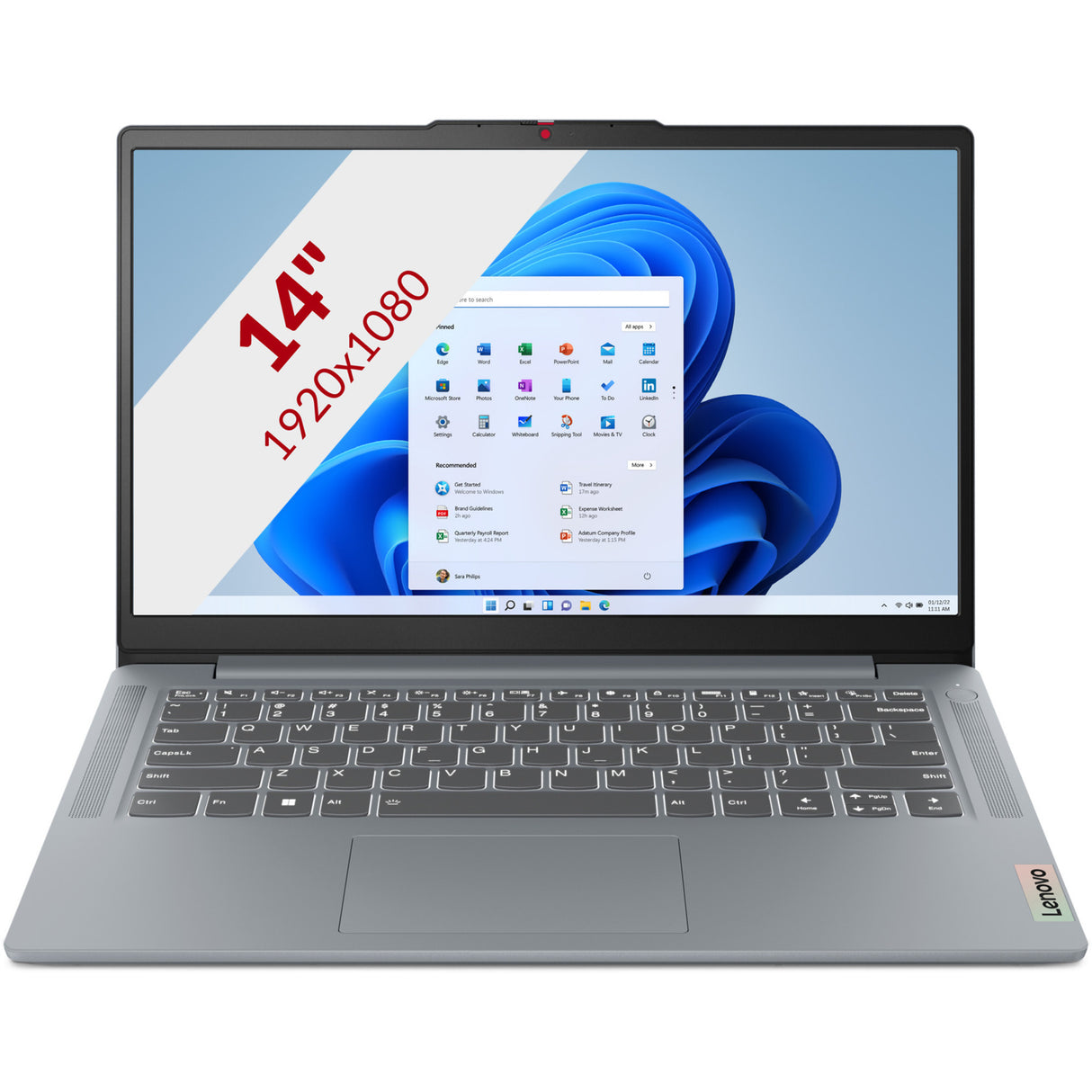 Lenovo ideapad slim 3 14amn8 (82xn00bamh) 14 laptop (grijs | r5 7520u | radeon 610m | 16 gb | 512 gb ssd)