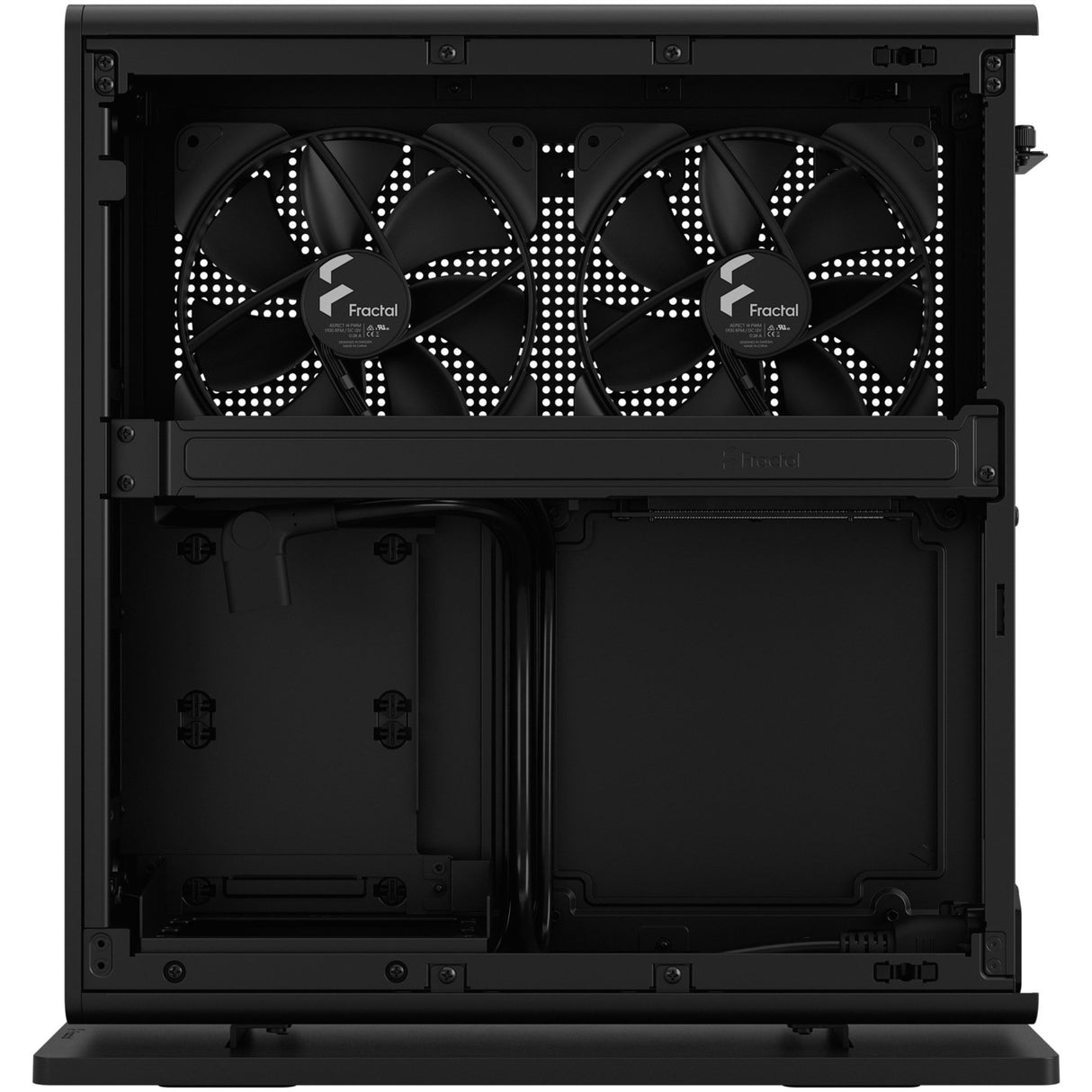 Fractal design ridge black mini tower behuizing (zwart | 2x usb-a | 1x usb-c)