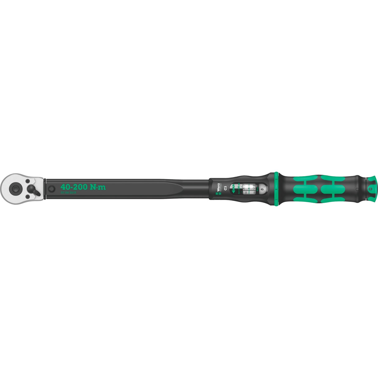Wera click-torque c 3 draaimomentsleutel met omschakelratel (zwart groen)
