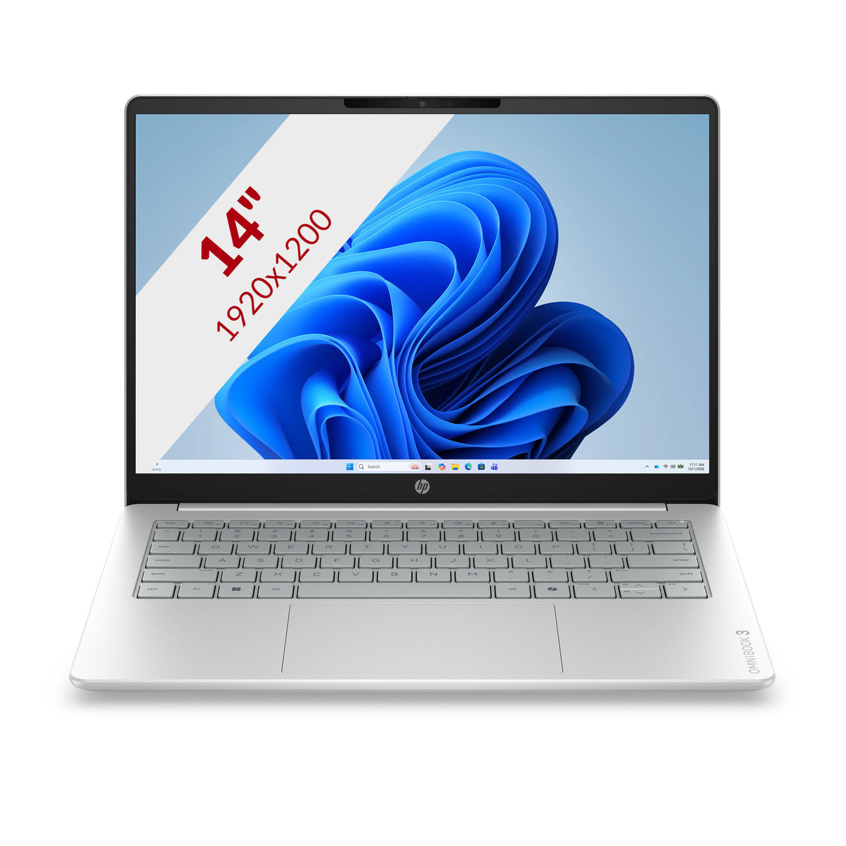 Hp omnibook 3 laptop ai 14-ht0013ndx (e10k5ea) 14 laptop (zilver | core 3 304 | intel graphics | 8 gb | 512 gb ssd)
