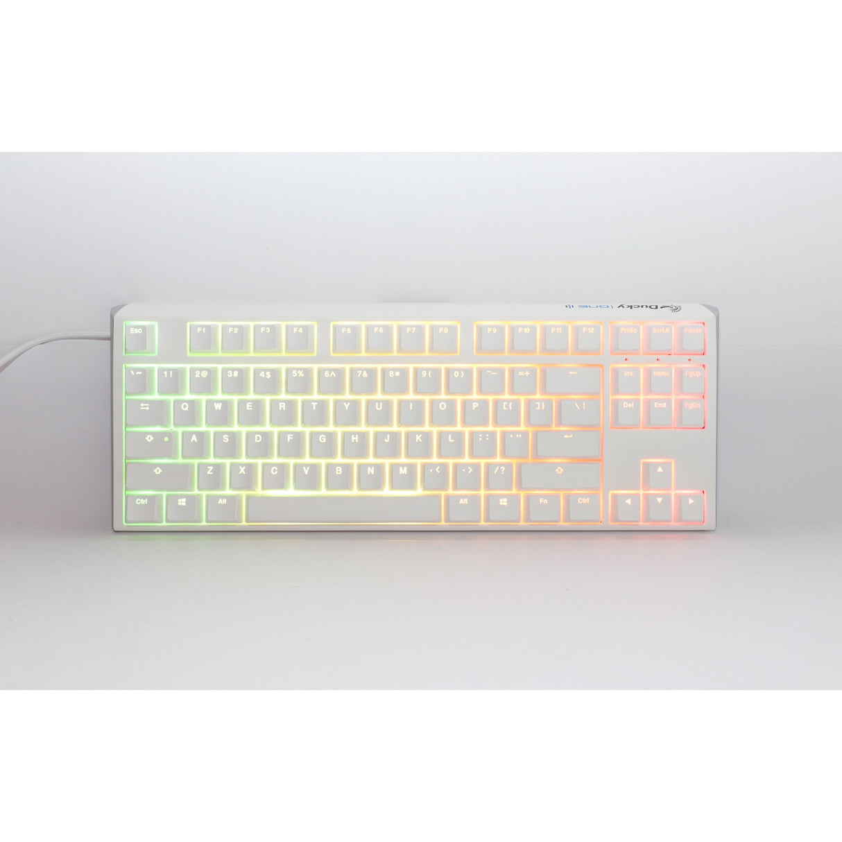 Ducky one 3 classic pure white tkl rgb mechanisch toetsenbord (wit, us lay-out (qwerty), cherry mx speed silver, 80% (tkl), rgb leds, double-shot pbt, hot-swappable, quack mechanics)