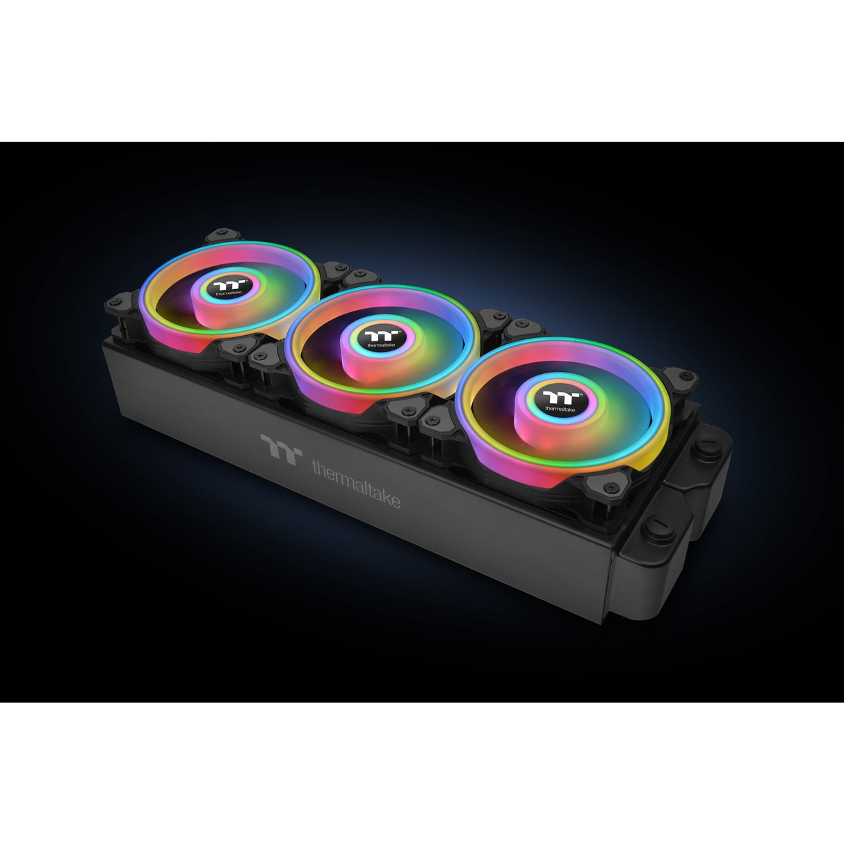 Thermaltake riing quad 14 rgb radiator fan tt premium edition single fan pack case fan (zwart, 140 x 140 x 25 mm)
