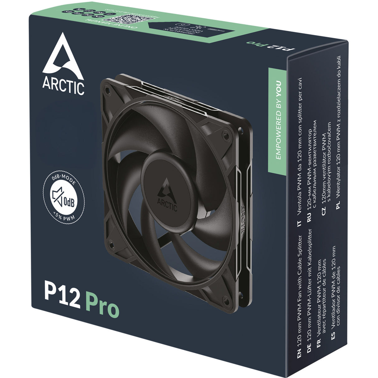 Arctic p12 pro case fan (zwart, 120 x 120 x 25 mm, pwm)
