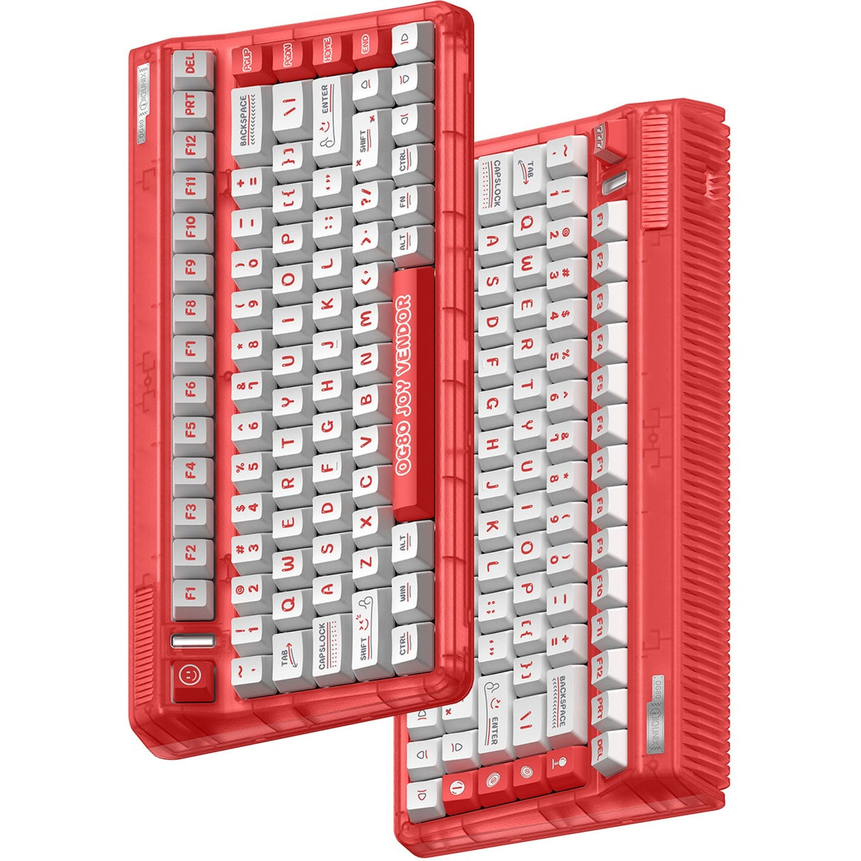 Iqunix og80 joy vendor wireless mechanical keyboard (rood, us lay-out (qwerty), cherry mx silent red, 80% (tkl), rgb leds, hot-swappable, pbt, 2.4ghz | bluetooth 5.1 | usb-c)