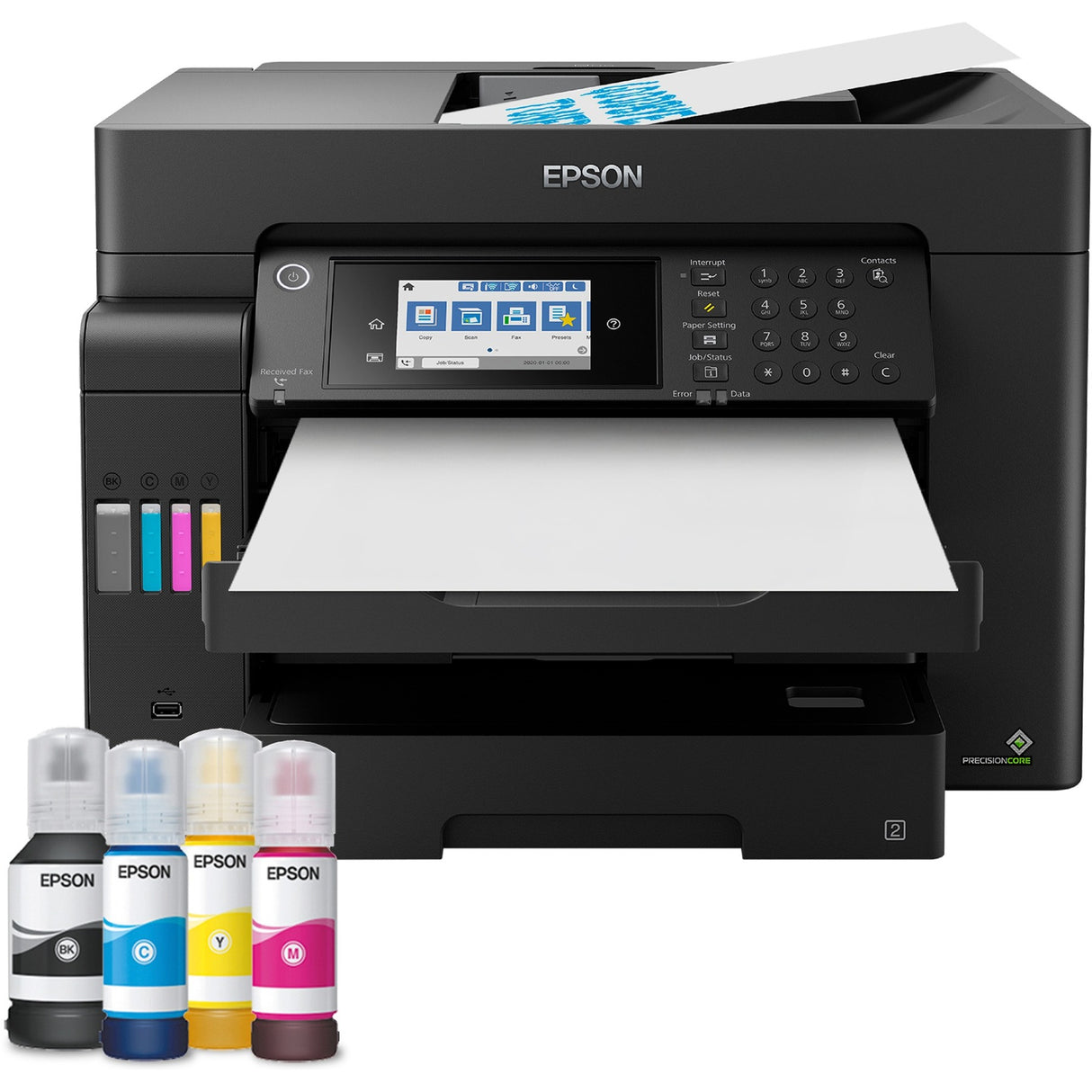 Epson ecotank et-16605 all-in-one inkjetprinter met faxfunctie (zwart, usb, wlan, scan, kopie, fax)