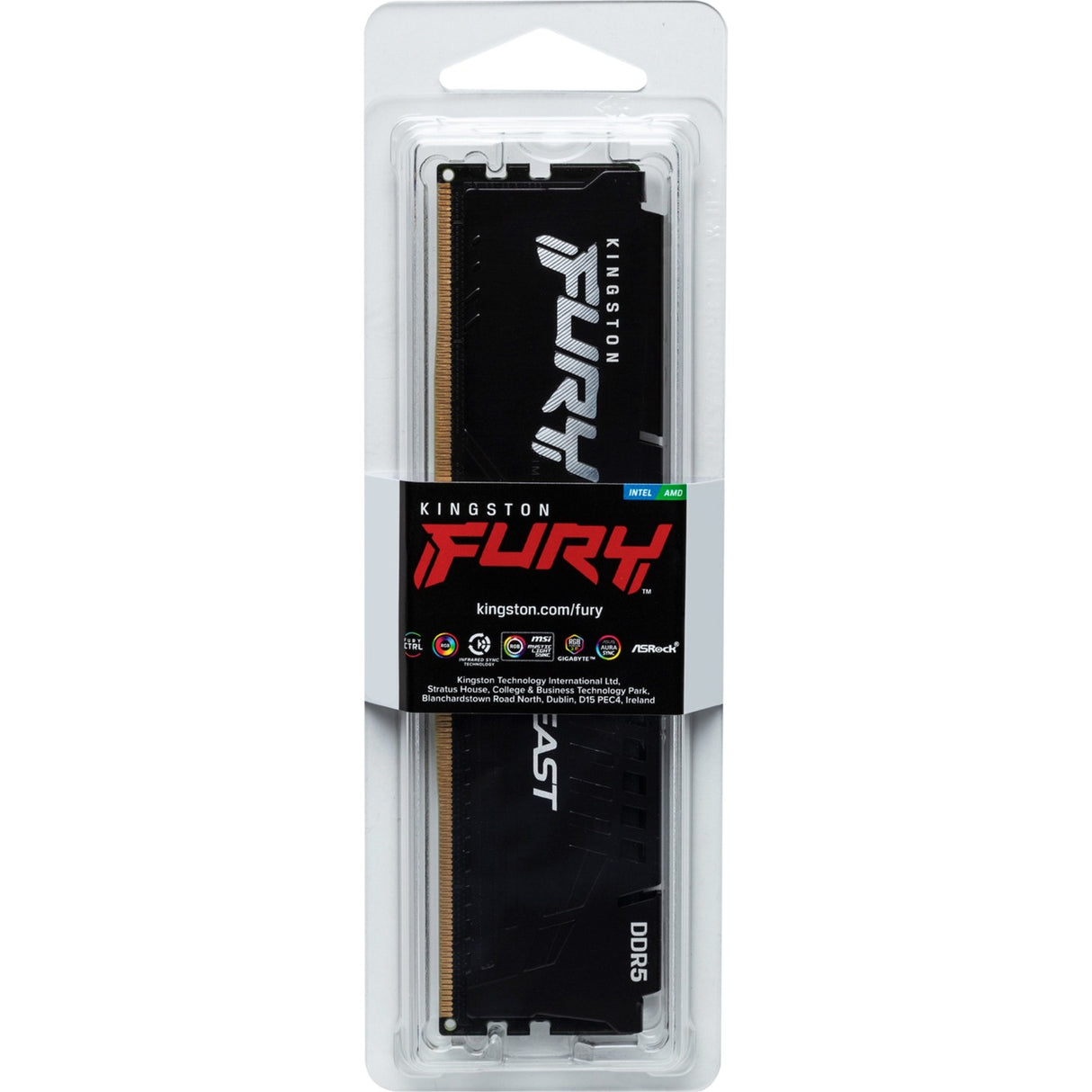 Kingston fury beast 16 gb ddr5-5200 (1x 16 gb) werkgeheugen (zwart, kf552c40bb-16, xmp 3.0)