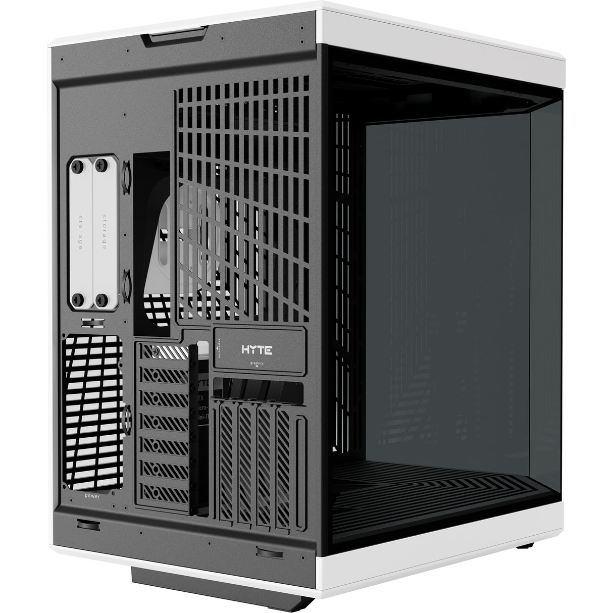 Hyte y70 midi tower behuizing (zwart wit | 2x usb-a | 1x usb-c | tempered glass)