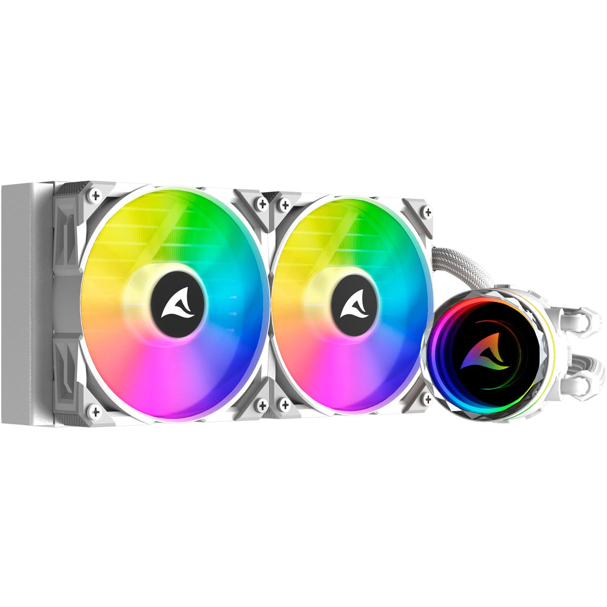 Sharkoon s80 rgb white waterkoeling (wit, 4-pins pwm fan-connector)
