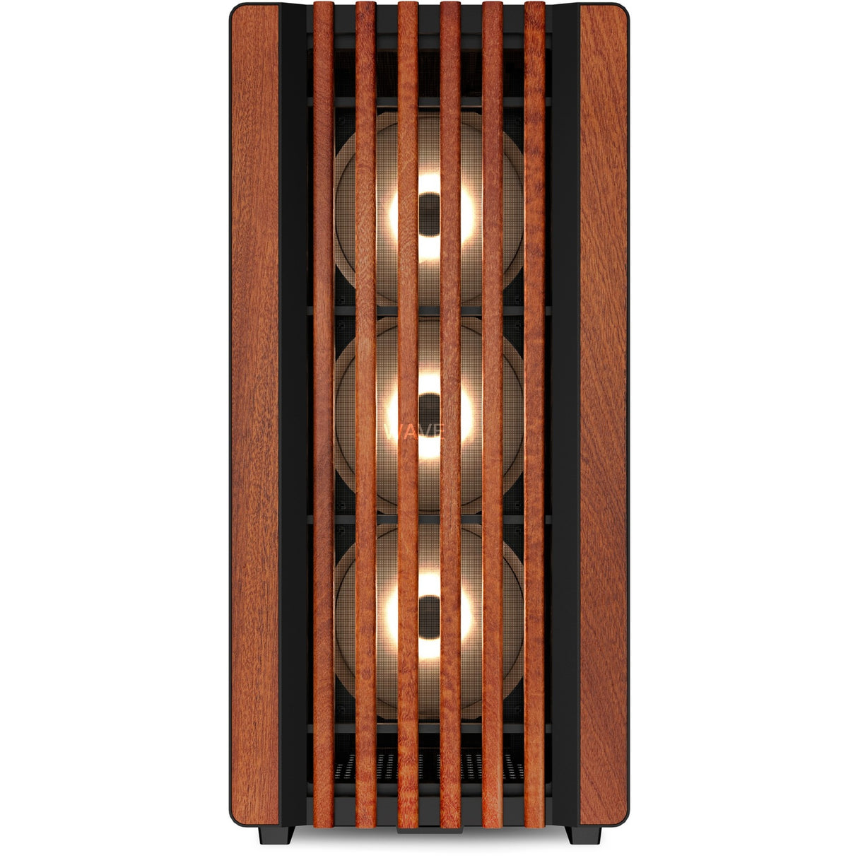 Sharkoon rebel c70m rgb midi tower behuizing (zwart houtkleur | 2x usb-a | 1x usb-c | rgb)