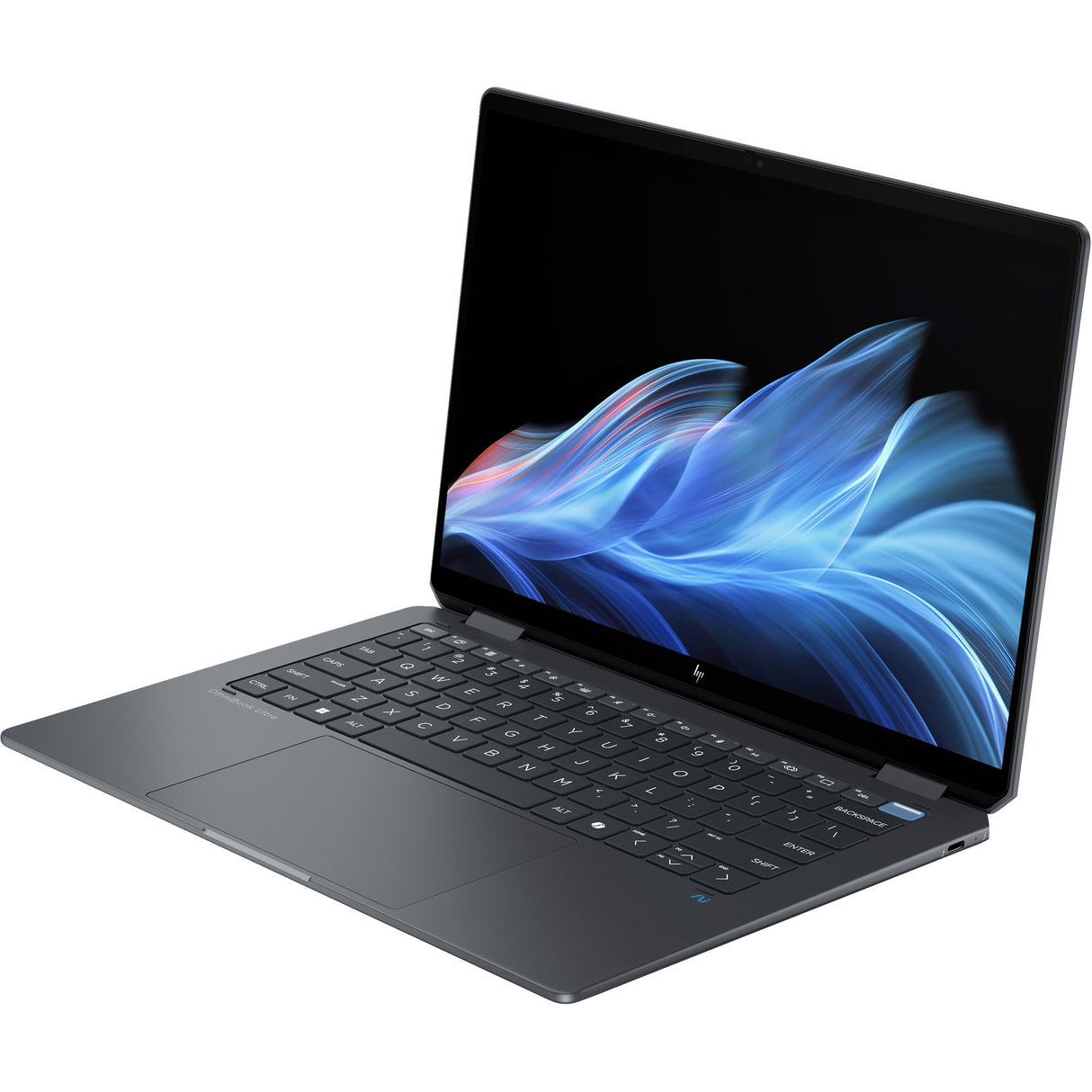 Hp omnibook ultra flip 14-fh0090nd 14 copilot+ 2-in-1 laptop (grijs | core ultra 9 288v | arc graphics | 32 gb | 1 tb ssd | touch)
