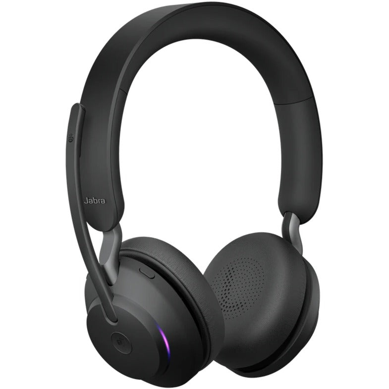 Jabra evolve2 65, ms stereo on-ear headset (zwart, microsoft teams, bluetooth, inclusief laadstation)