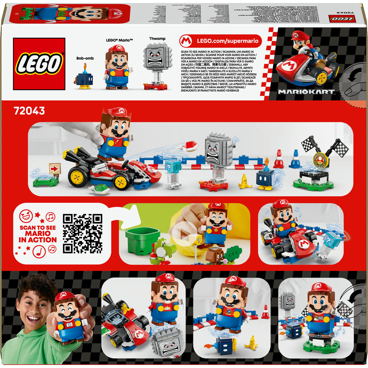 Lego ® super mario™: mario kart™ – interactieve ® mario™ en standaardkart - 72043