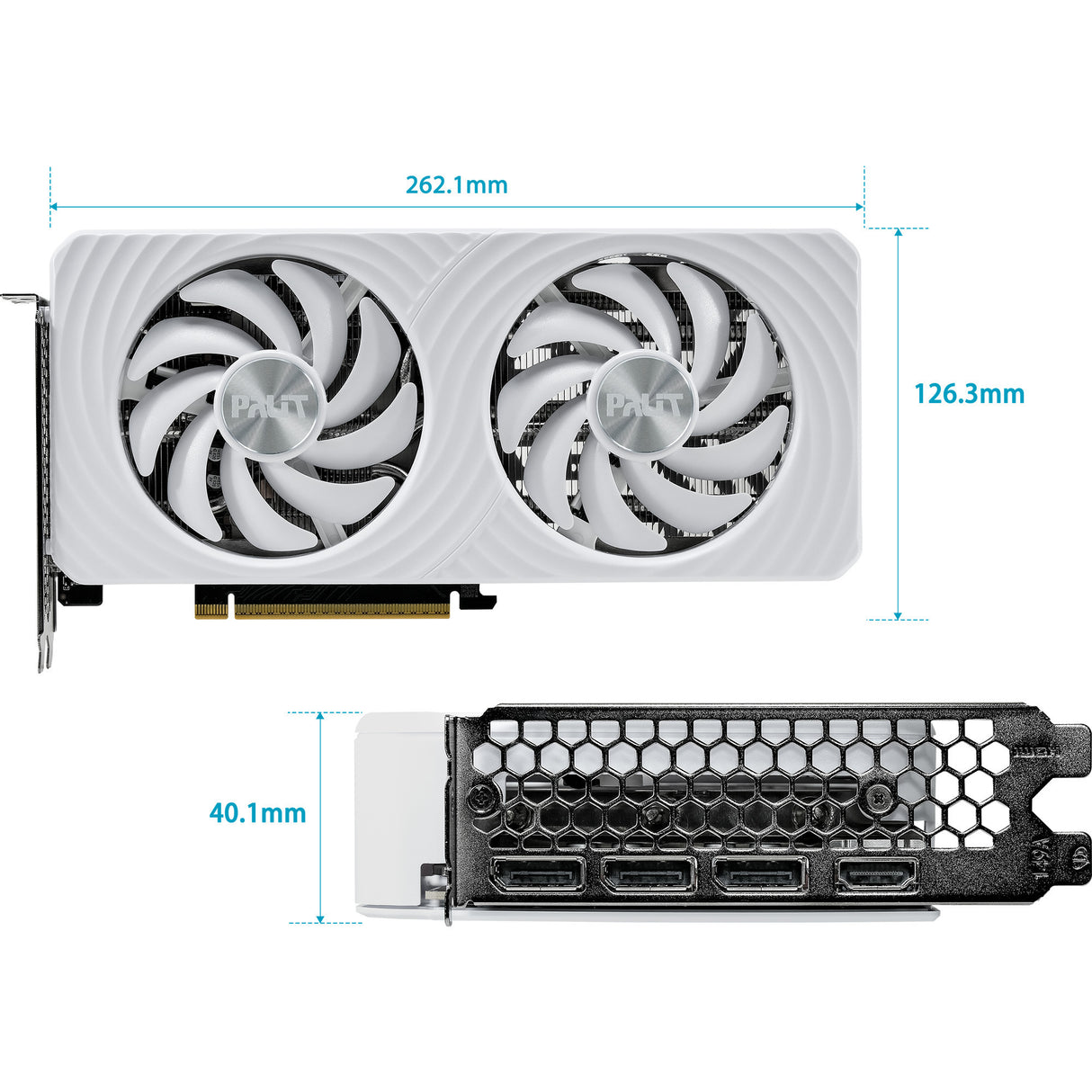 Palit geforce rtx 5060 oc white 8gb grafische kaart (wit, dlss 4, 3x displayport, 1x hdmi 2.1)