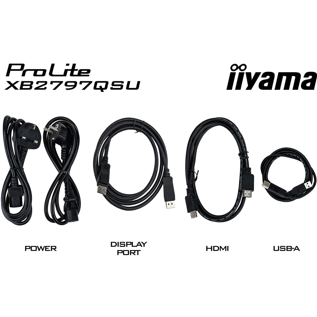 Iiyama prolite xb2797qsu-b1 27 monitor (zwart (mat), hdmi, displayport, usb, audio)