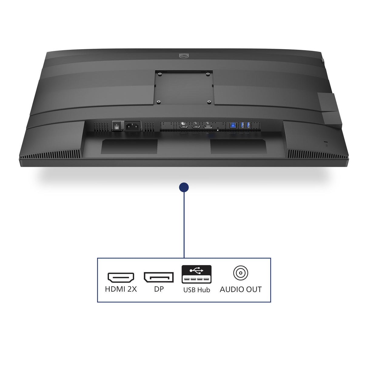 Philips 24b2g5200 23.8 monitor (zilver zwart, vga, hdmi, displayport, usb, audio, 100 hz)