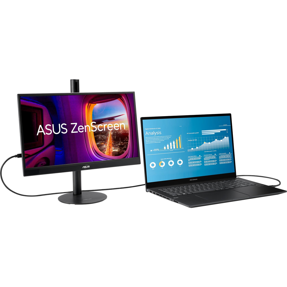 Asus zenscreen mb17ahg portable monitor 17.3 (zwart, 144hz, hdmi, usb type-c, freesync premium)