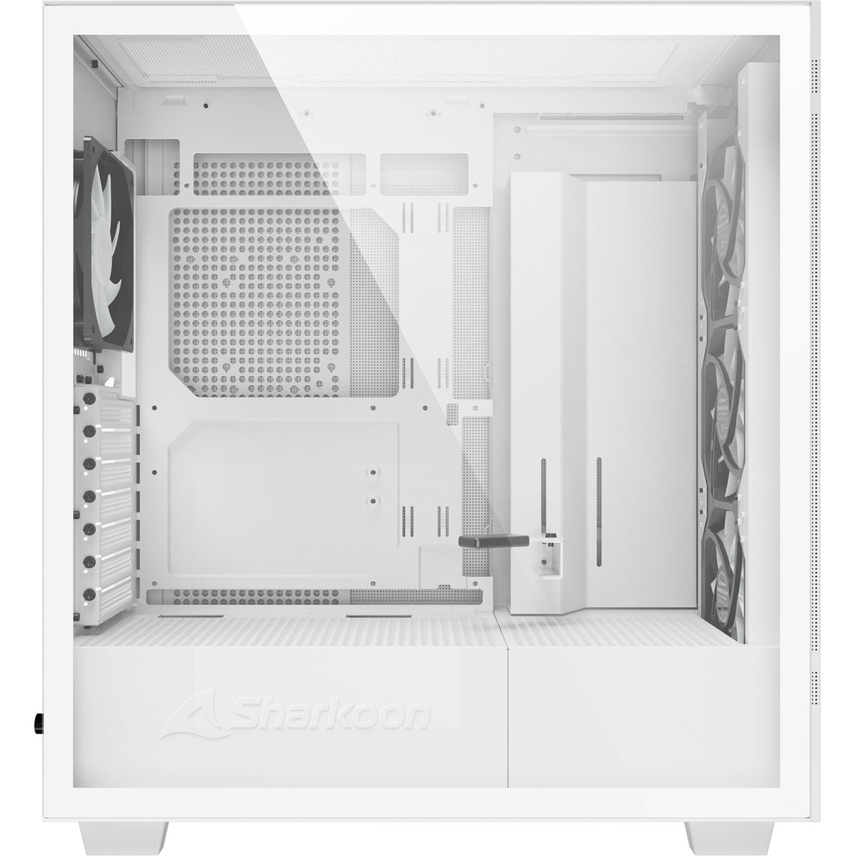Sharkoon rebel c50 white rgb midi tower behuizing (wit | 2x usb-a | 1x usb-c | rgb | tempered glass)