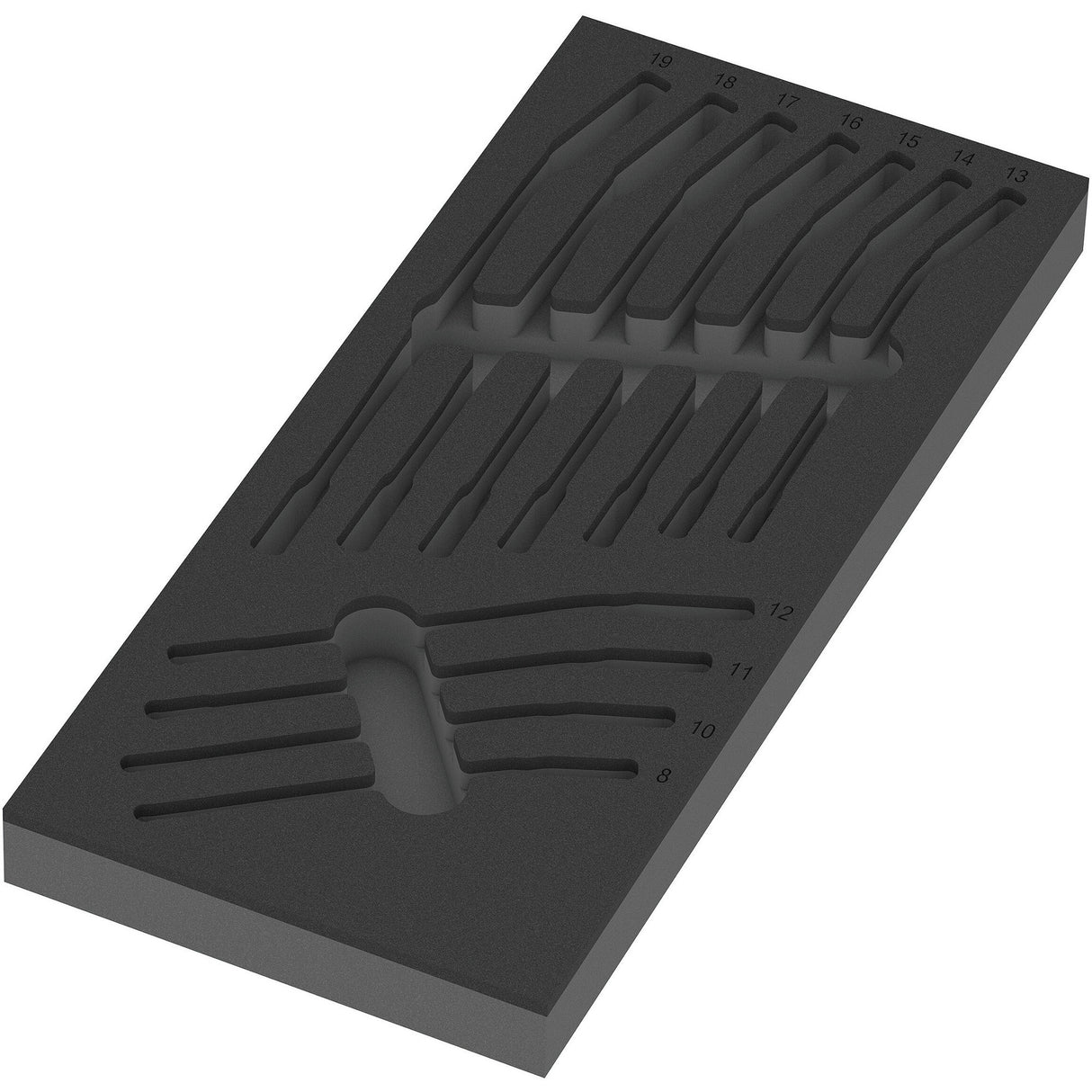 Wera 9733 schuimrubberen inzetstuk met 6001 joker switch set 1, 11‑delig moersleutel (zwart grijs)