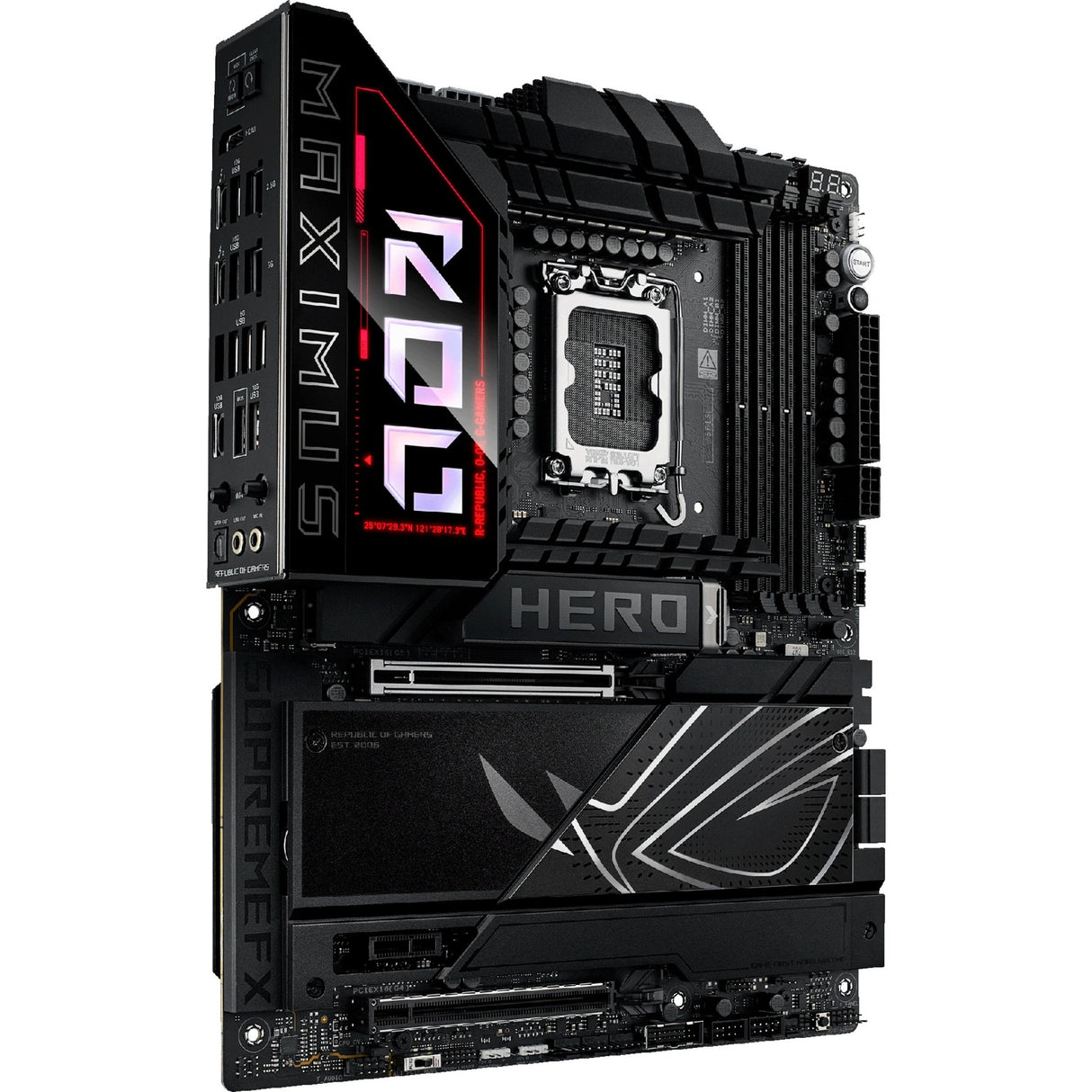 Asus rog maximus z890 hero socket 1851 moederbord (zwart, raid, 2.5gb-lan, 5gb-lan, wi-fi 7, bt, sound, atx)
