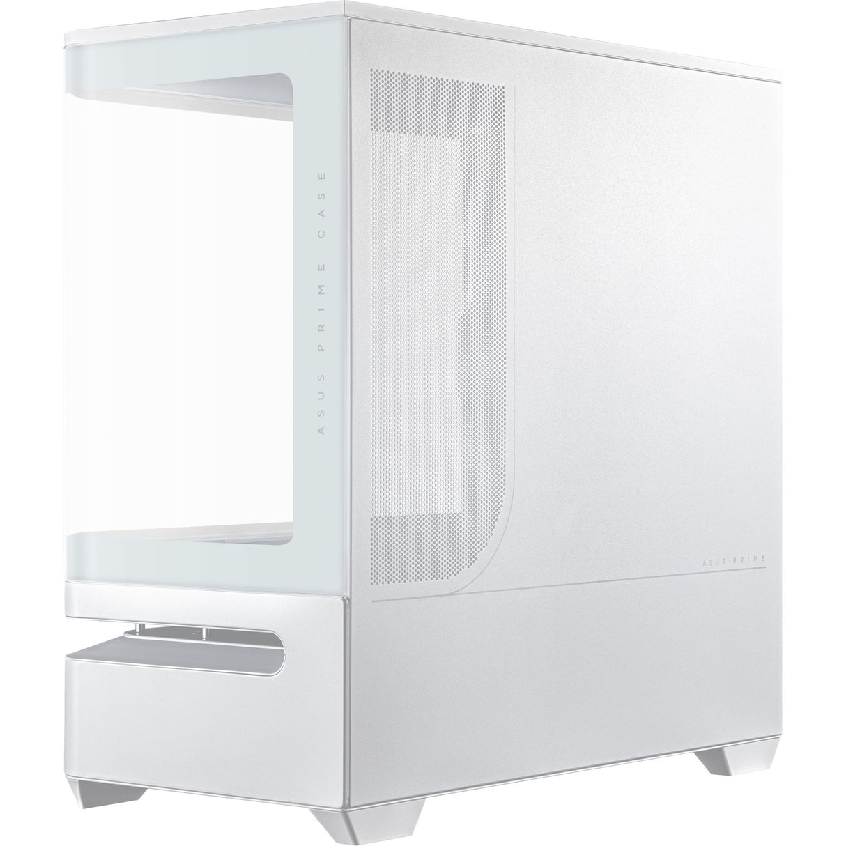 Asus prime ap202 midi tower behuizing (wit | 2x usb-a | 1x usb-c | rgb | tempered glass)