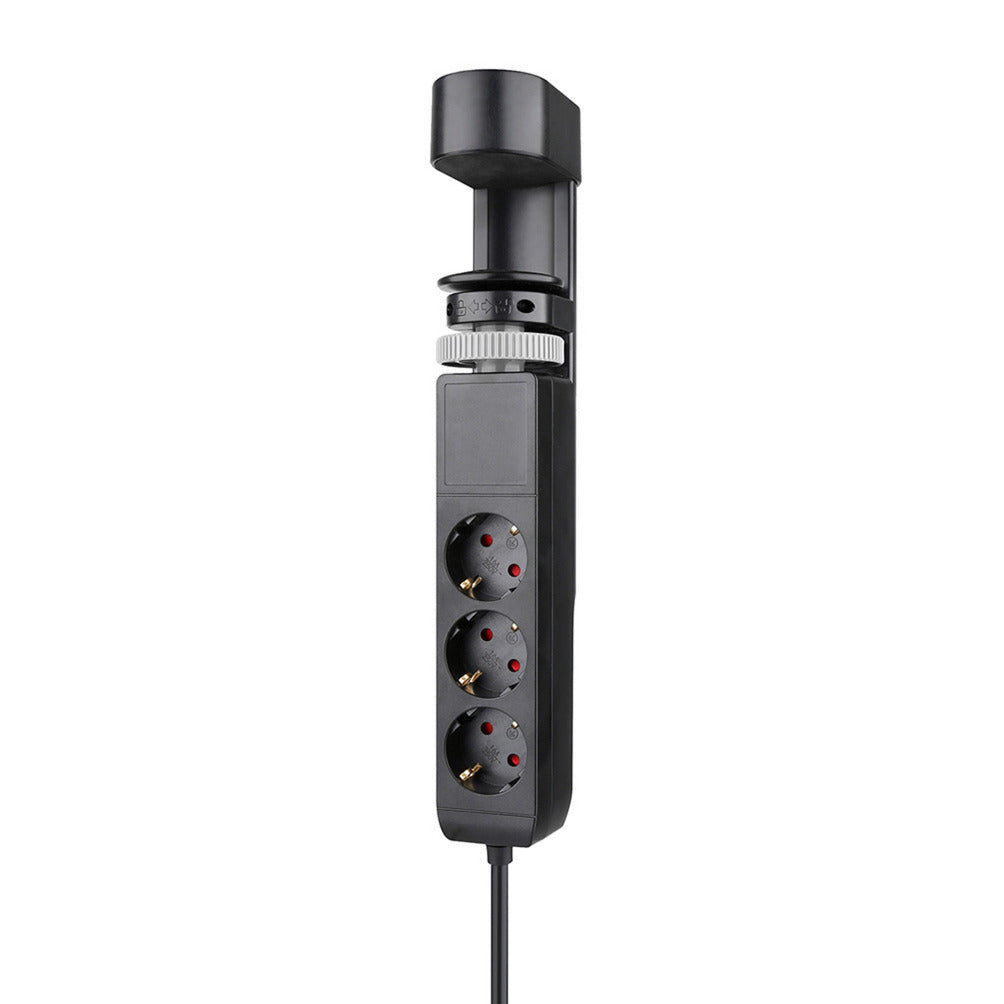Neomounts ds22-840bl6 bureaucontactdoos met klem en usb-c en usb-a poorten - quick-charge stekkerdoos (zwart)