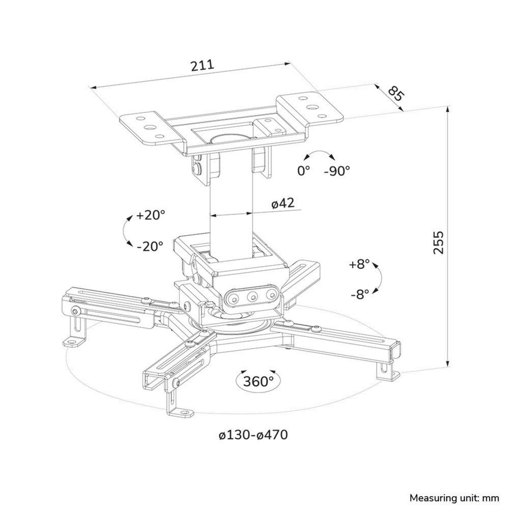 Neomounts cl25-530wh1 beamer plafondbeugel plafondhouder (wit)