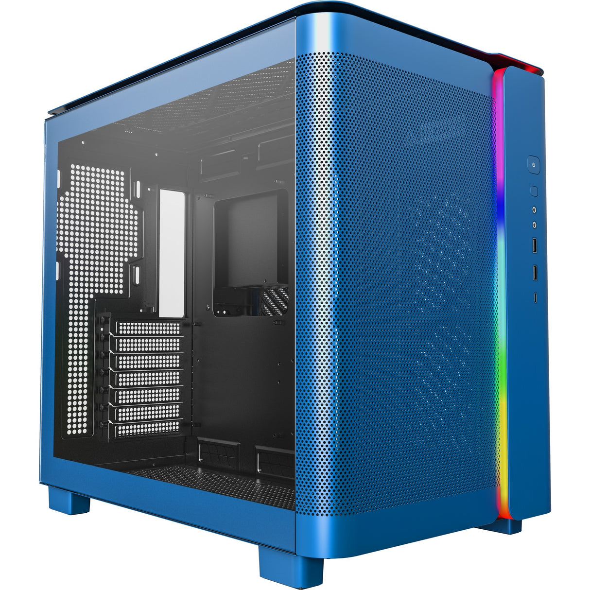Montech king 95 midi tower behuizing (blauw | 2x usb-a | 1x usb-c | rgb | tempered glass)