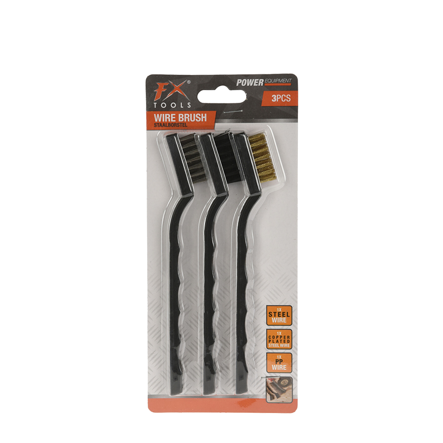 Fx tools staalborstel 17cm set 3-delig