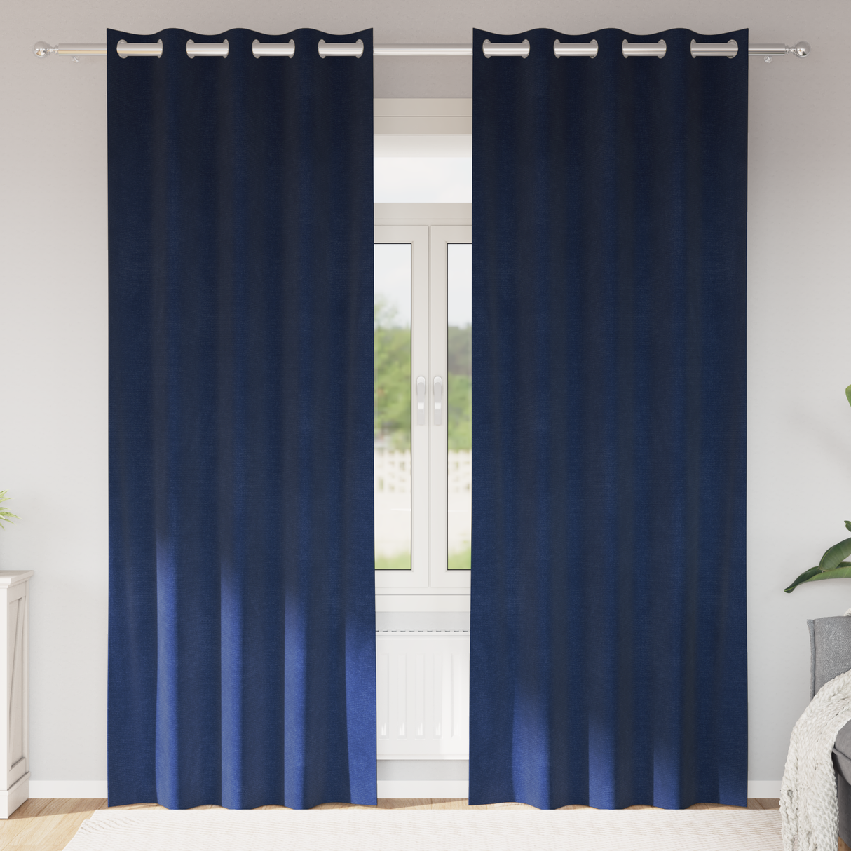 Vidaxl verduisterende gordijnen 2 pcs donkerblauw 140 x 260 cm fluweel