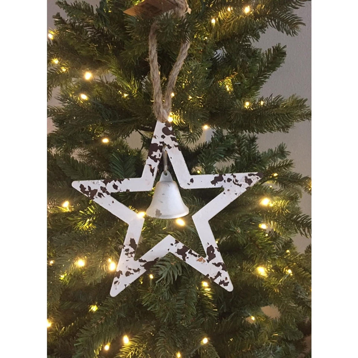 Naturel collections dijk natural collections hanger ster met bel metaal 21x5x21cm