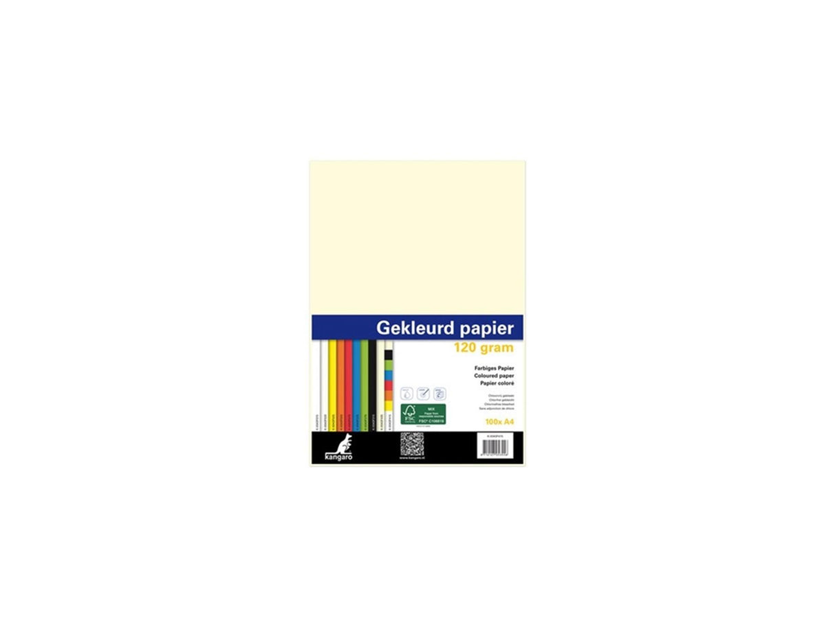Kangaro papier - a4 - 120 gram fsc - pak 100 vel - roomwit - k-0043f020