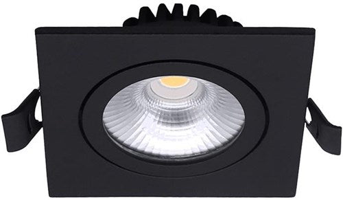 Enzo led inbouwspot 6w 2700k 85mm 60gr vierkant verstelbaar zwart - led4615