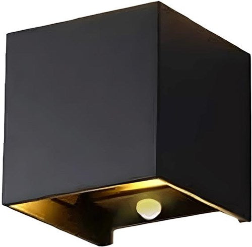 Enzo led wandlamp 2x3w up down vierkant zwart 2700k + sensor - 5082077