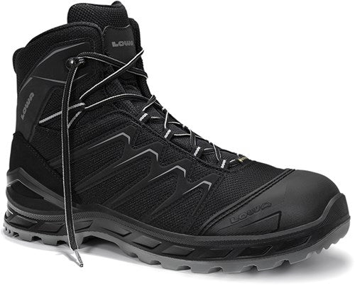 Lowa veiligheidsschoenen lowa werkschoen larrox work gtx mid 5480 s3 | zwart grijs | maat 47 - 4063606292725